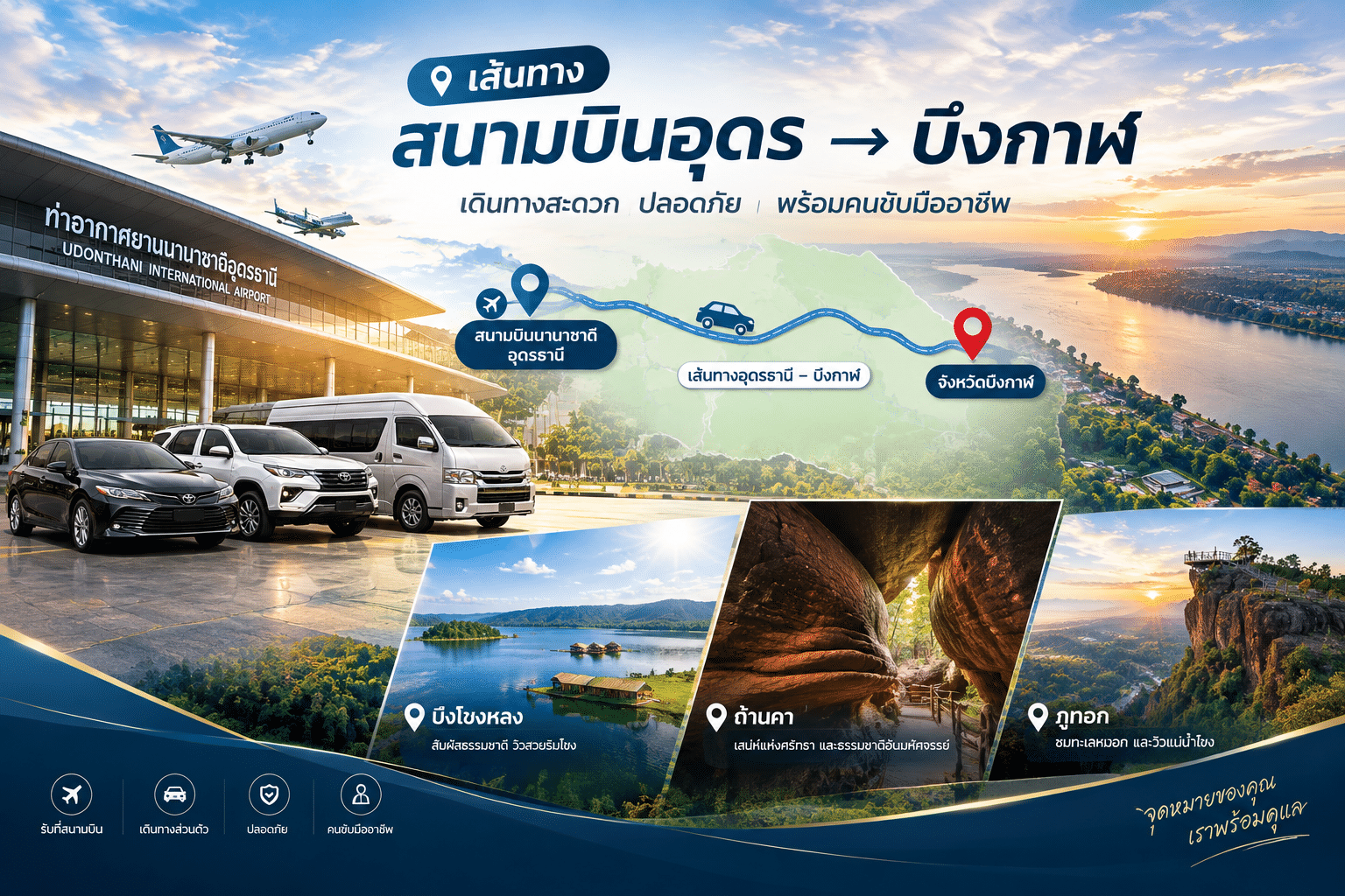เส้นทางสนามบินอุดร → บึงกาฬ